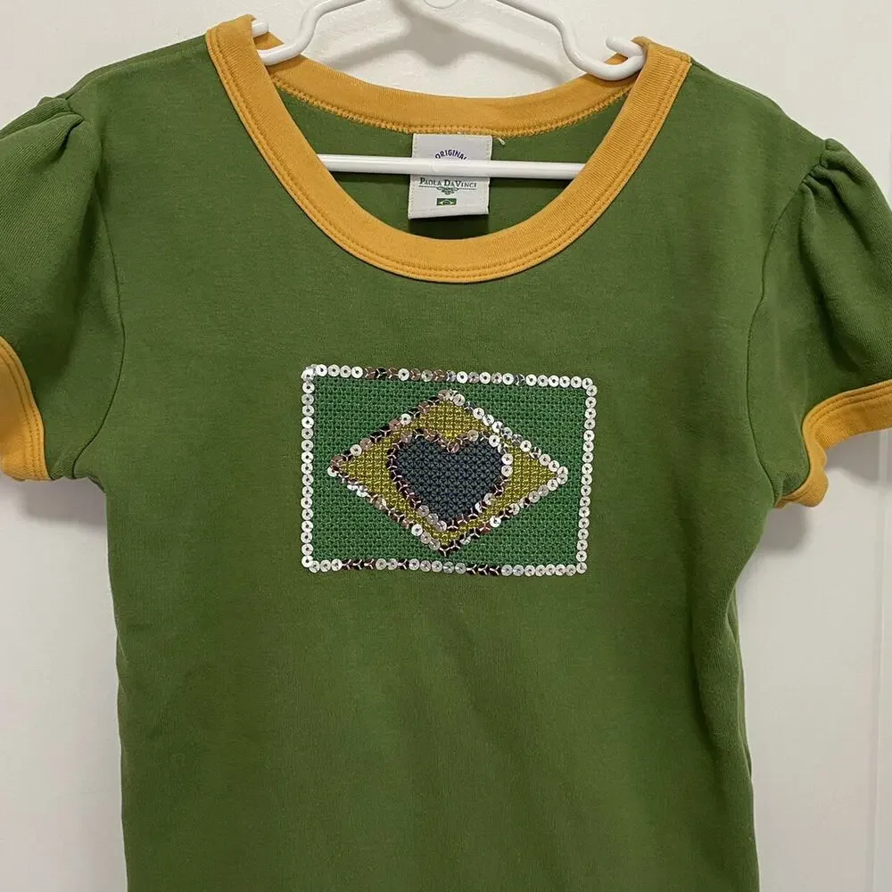 Paola Da Vinci Green Sequins Top Size 12